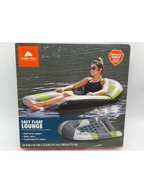 Ozark Trail Easy Float Lounge With Inflata-Shield Puncture Resistant Material Ba